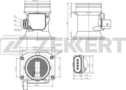 Zekkert SE-1012 - Air Mass Sensor autospares.lv