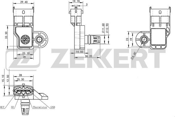 Zekkert SE-1039 - Sensor, intake manifold pressure autospares.lv