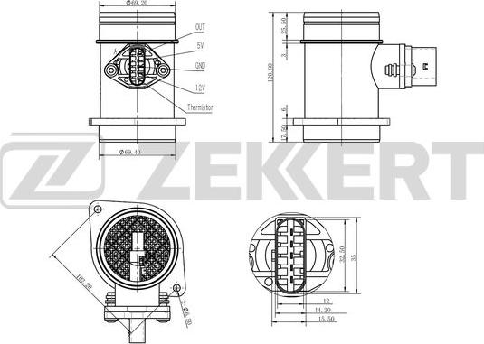 Zekkert SE-1024 - Air Mass Sensor autospares.lv