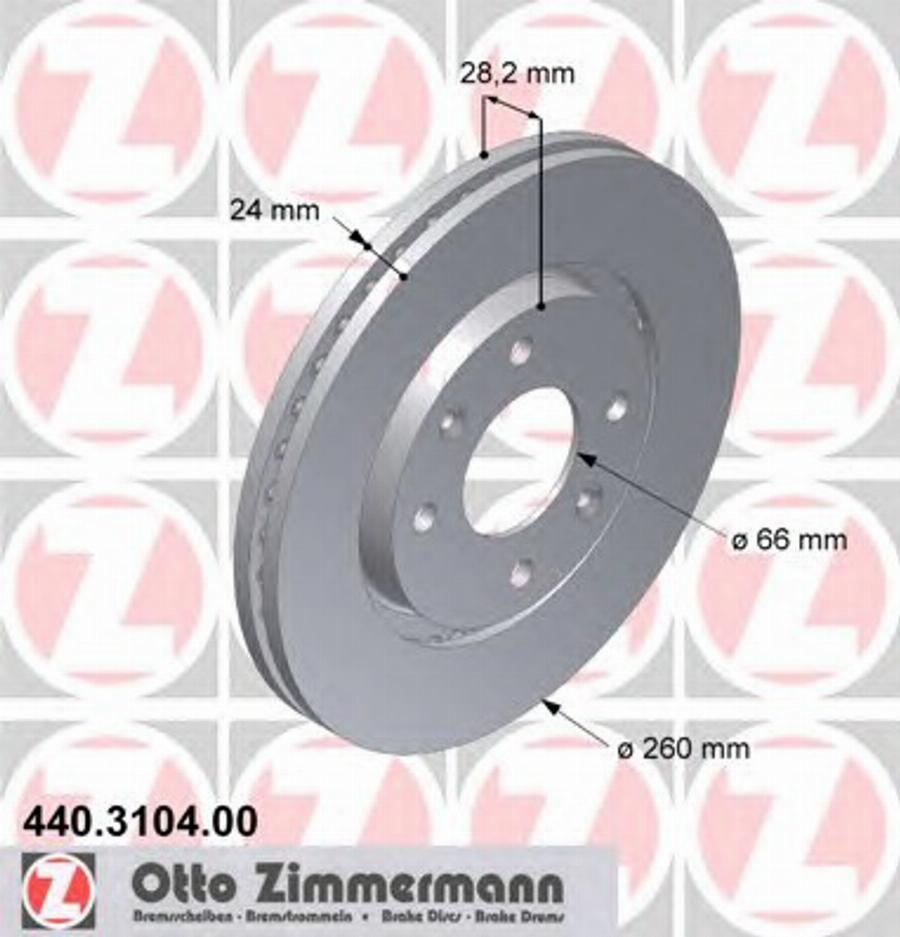 Zimmermann 440.3104.00 - Brake Disc autospares.lv