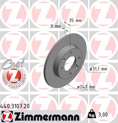 Zimmermann 440.3107.20 - Brake Disc autospares.lv