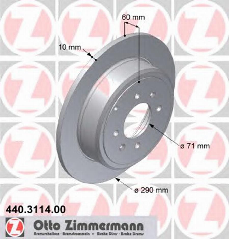 Zimmermann 440.3114.00 - Brake Disc autospares.lv