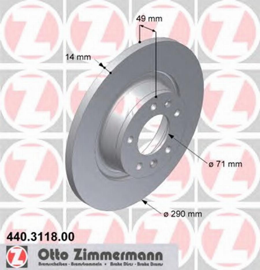 Zimmermann 440.3118.00 - Brake Disc autospares.lv