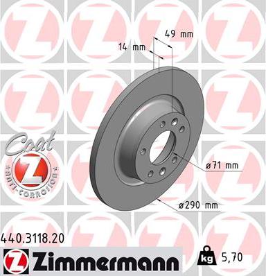 Zimmermann 440.3118.20 - Brake Disc autospares.lv