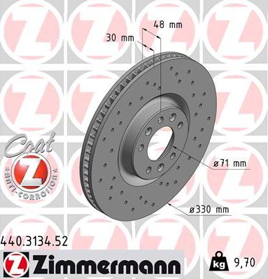 Zimmermann 440.3134.52 - Brake Disc autospares.lv