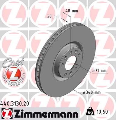 Zimmermann 440.3130.20 - Brake Disc autospares.lv