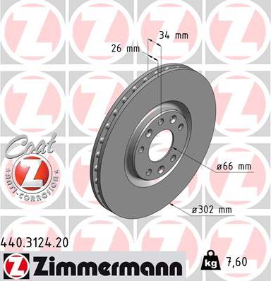 Zimmermann 440.3124.20 - Brake Disc autospares.lv