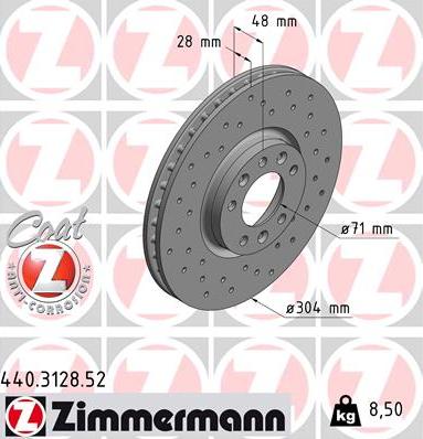 Zimmermann 440.3128.52 - Brake Disc autospares.lv