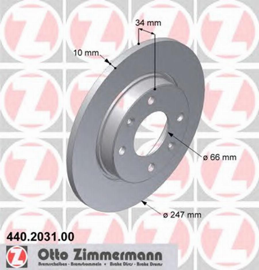 Zimmermann 440 2031 00 - Brake Disc autospares.lv