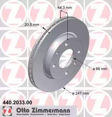 Zimmermann 440.2033.00 - Brake Disc autospares.lv