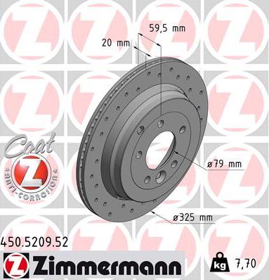 Zimmermann 450.5209.52 - Brake Disc autospares.lv