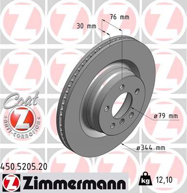 Zimmermann 450.5205.20 - Brake Disc autospares.lv