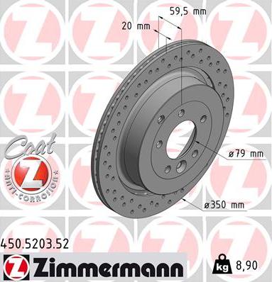 Zimmermann 450.5203.52 - Brake Disc autospares.lv