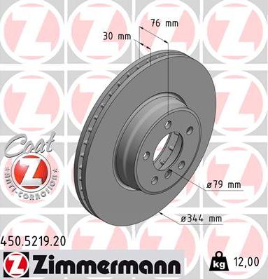 Zimmermann 450.5219.20 - Brake Disc autospares.lv