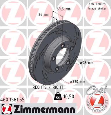 Zimmermann 460.1561.55 - Brake Disc autospares.lv