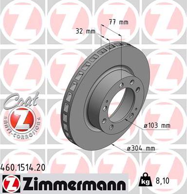 Zimmermann 460.1514.20 - Brake Disc autospares.lv