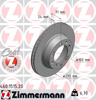 Zimmermann 460.1515.20 - Brake Disc autospares.lv