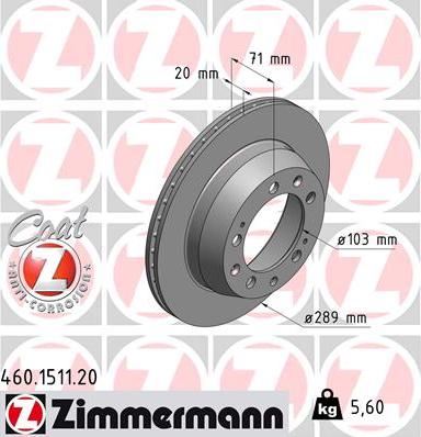 Zimmermann 460.1511.20 - Brake Disc autospares.lv