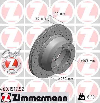 Zimmermann 460.1517.52 - Brake Disc autospares.lv