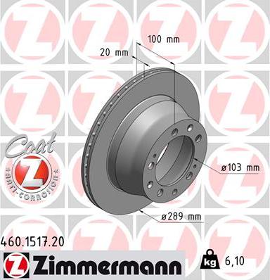 Zimmermann 460.1517.20 - Brake Disc autospares.lv