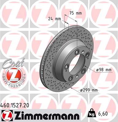 Zimmermann 460.1527.20 - Brake Disc autospares.lv