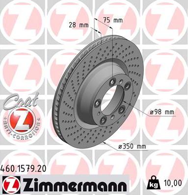 Zimmermann 460.1579.20 - Brake Disc autospares.lv