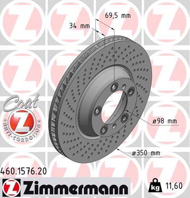 Zimmermann 460.1576.20 - Brake Disc autospares.lv