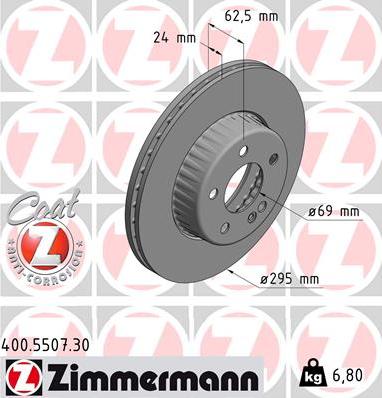 Zimmermann 400.5507.30 - Brake Disc autospares.lv