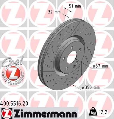 Zimmermann 400.5516.20 - Brake Disc autospares.lv