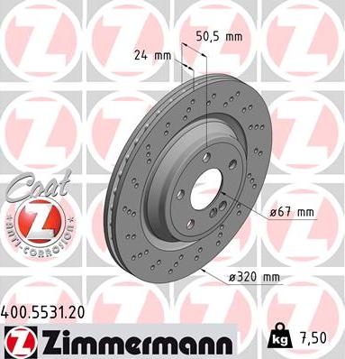 Zimmermann 400.5531.20 - Brake Disc autospares.lv