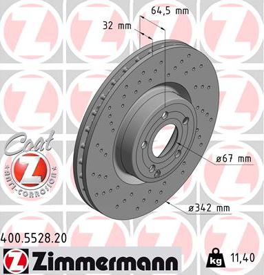 Zimmermann 400.5528.20 - Brake Disc autospares.lv