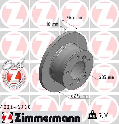Zimmermann 400.6469.20 - Brake Disc autospares.lv