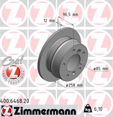 Zimmermann 400.6468.20 - Brake Disc autospares.lv
