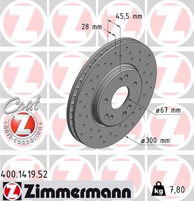 Zimmermann 400.1419.52 - Brake Disc autospares.lv