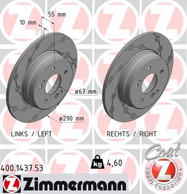 Zimmermann 400.1437.53 - Brake Disc autospares.lv