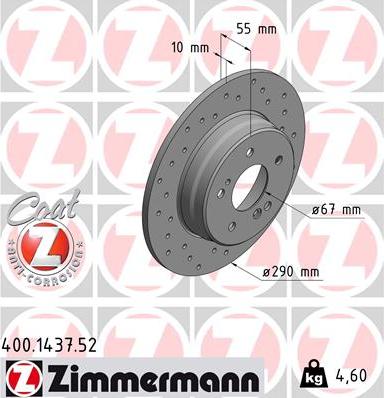 Zimmermann 400.1437.52 - Brake Disc autospares.lv