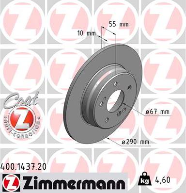 Zimmermann 400.1437.20 - Brake Disc autospares.lv
