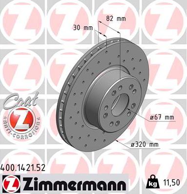 Zimmermann 400.1421.52 - Brake Disc autospares.lv