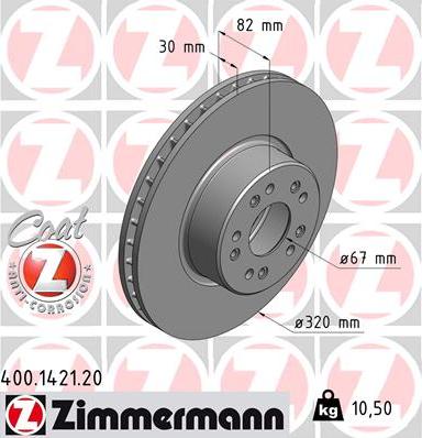 Zimmermann 400.1421.20 - Brake Disc autospares.lv