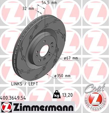 Zimmermann 400.3649.54 - Brake Disc autospares.lv