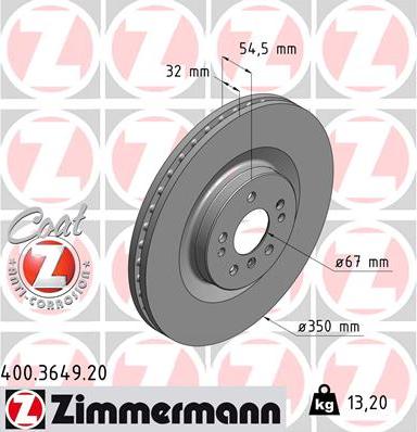 Zimmermann 400.3649.20 - Brake Disc autospares.lv