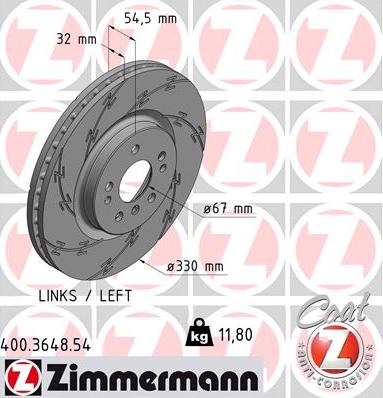 Zimmermann 400.3648.54 - Brake Disc autospares.lv