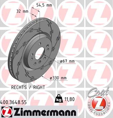 Zimmermann 400.3648.55 - Brake Disc autospares.lv