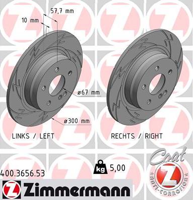 Zimmermann 400.3656.53 - Brake Disc autospares.lv