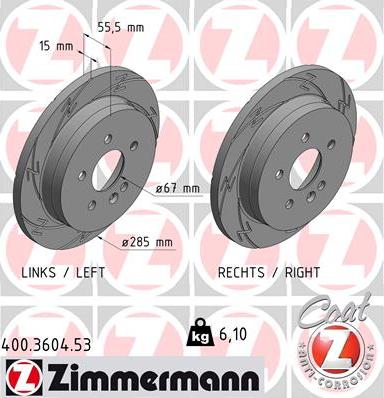 Zimmermann 400.3604.53 - Brake Disc autospares.lv