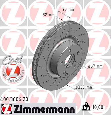 Zimmermann 400.3606.20 - Brake Disc autospares.lv
