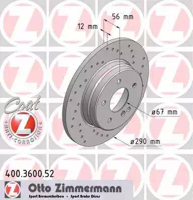 Zimmermann 400.3600.52 - Brake Disc autospares.lv