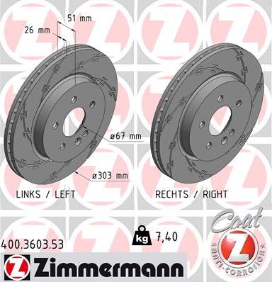 Zimmermann 400.3603.53 - Brake Disc autospares.lv