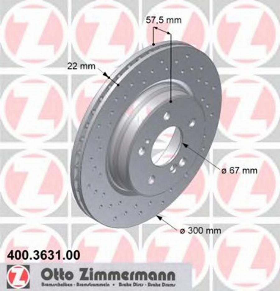 Zimmermann 400363100 - Brake Disc autospares.lv