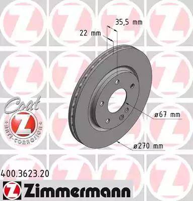 Zimmermann 400.3623.20 - Brake Disc autospares.lv